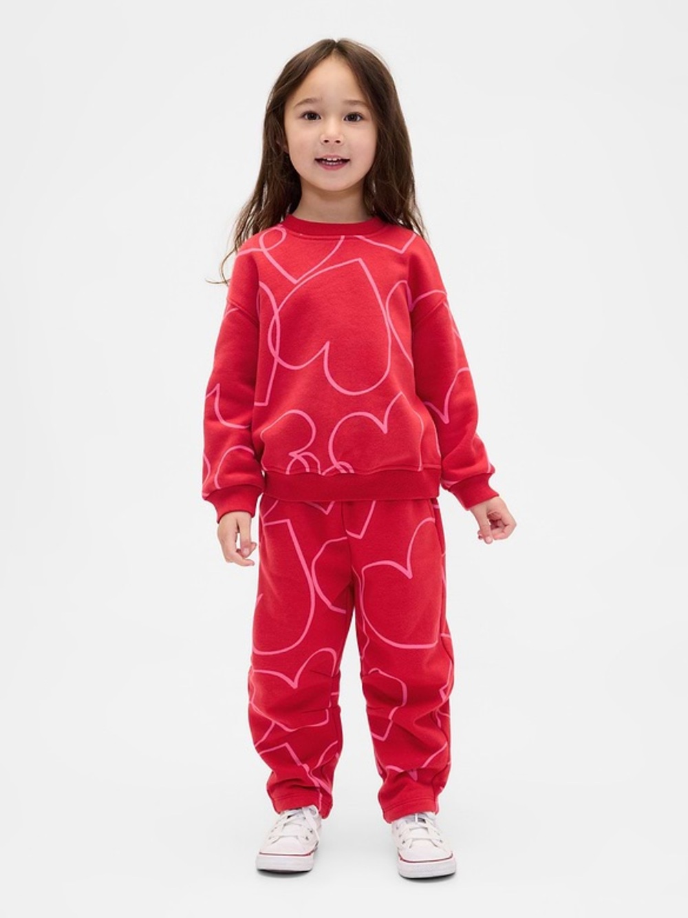 Baby Gap VintageSoft Red Heart Sweatshirt & Sweatpants Set 6–12M